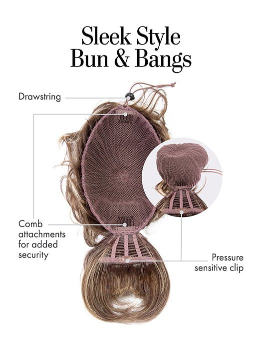 Sleek Style Bun & Bangs | Synthetic Hairpiece - Image 10