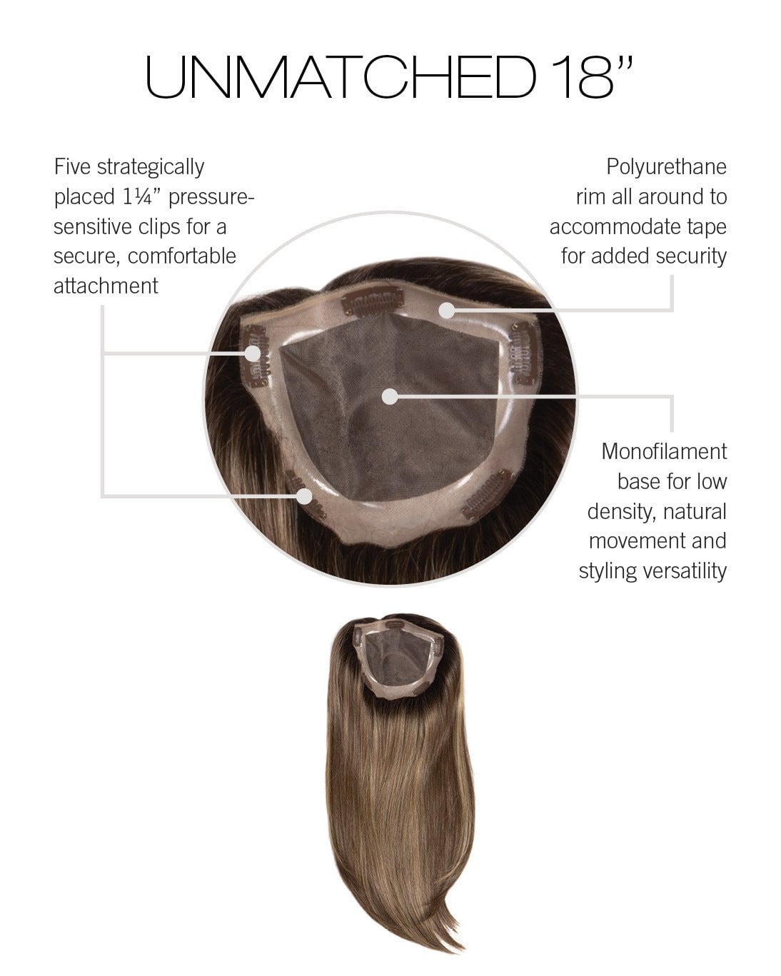 Unmatched 18 | Synthetic Hair Hair Topper (Hand Tied) - Image 10