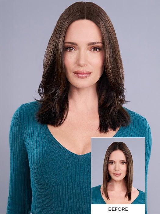 Top Trend Lace Straight 14 | Synthetic Lace Front Hair Topper (Mono Top) - Image 3