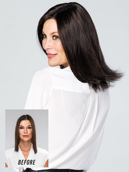 Top Coverage 12 | Lace Front Synthetic Hair Topper (Mono Top) - Image 2