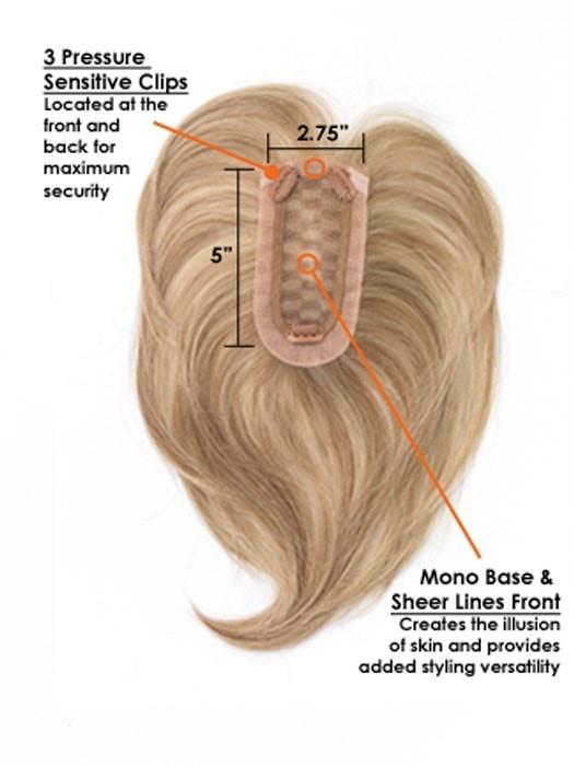 Chameleon | Synthetic Clip In Bangs/ Hair Topper (Mono Base) - Image 13